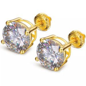 Certified 6ct. t.w. Diamond Round Cut 4-Prong Screw Back Earrings